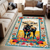 Black Deer Pattern Area Rug for Cabin Lodge Rustic Home Decor, Nordic Forest Animal Print Carpet for Living Room Charm