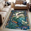 Tropical Forest Area Rug Non-Slip - Palm Trees Jungle Floral Carpet for Living Room Boho Botanical Nature Floor Decor