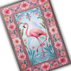 Flamingo Rug with Persian Border, Animal Floral Art Deco Decor Unique Living Room Entry Maximalist Popular Accent Carpet