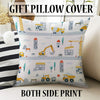 Construction Equipment Sheer Curtain for Kids Room, Lightweight Crane Truck Tractor Bulldozer Nursery Net Voile, Baby Room Window Drapes
