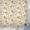 Yellow Marine Vehicles Sheer Curtain for Kids Room, Lightweight Submarine Sailing Ship Nursery Net Voile, Baby Room Window Drapes,