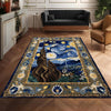 Vincent Van Gogh Starry Night Oriental Rug - Traditional Area Rug, Art-Inspired Carpet for Living Room & Bedroom Decor
