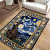 Vincent Van Gogh Starry Night Oriental Rug - Traditional Area Rug, Art-Inspired Carpet for Living Room & Bedroom Decor