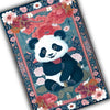 Panda Rug Floral Carpet – Maximalist Non-Slip Area Rug for Living Room, Bedroom, Girls Room Decor, Unique Gift for Panda Lovers