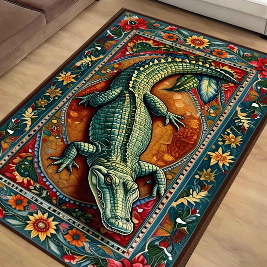 Gator Shaped Rug, Fun Animal Bathroom Mat, Quirky Florida Home Decor, Unique Housewarming Gift, Alligator Jungle Carpet, Crocodile Floor Mat