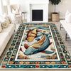 Koi Fish Rug – Colorful Japanese Design Area Rug for Living Room, Office & Home Decor, Unique Gift for Him Her, Housewarming Pond Art Carpet