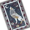 Majestic Wolf Rug with Floral Border, Realistic Non-Slip Area Rug for Rustic Homes, Cabins Nature Lovers, Washable Spirit Animal Decor Gift