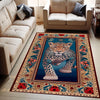 Traditional Leopard Rug, Colorful Painting Style Rustic Area Rug, Animal Print Home Decor, Unique Tribal Accent Carpet