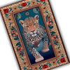 Traditional Leopard Rug, Colorful Painting Style Rustic Area Rug, Animal Print Home Decor, Unique Tribal Accent Carpet
