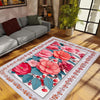 Romantic Floral Area Rug Soft Pink Botanical Carpet Shabby Chic Bedroom & Living Room Accent Mat Cottagecore Aesthetic Gift