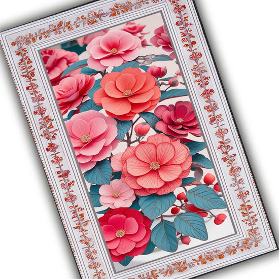 Romantic Floral Area Rug Soft Pink Botanical Carpet Shabby Chic Bedroom & Living Room Accent Mat Cottagecore Aesthetic Gift