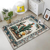 Southwestern Cactus Rug Boho Washable Plant Rug for Living Room & Entryway, Western Decor, Texas Maximalist Botanical Accent