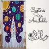 Planet Spaceship Sheer Curtain for Kids Room, Lightweight Sun Stars Moon Nursery Net Voile, Baby Room Window Drapes,