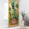 Green Dinosaur  Sheer Curtain for Kids Room, Lightweight Jurassic Dino Theme Nursery Net Voile, Baby Room Window Drapes,