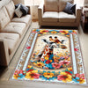 Giraffe Rug for Kids Room, Colorful Jungle Animal Decor, Chenille Washable Non-Slip Floor & Kitchen Rug, Tropical Safari Style Carpet
