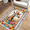 Giraffe Rug for Kids Room, Colorful Jungle Animal Decor, Chenille Washable Non-Slip Floor & Kitchen Rug, Tropical Safari Style Carpet