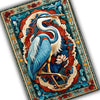 Pelican Area Rug, Vintage Coastal Nautical Beach Cottagecore Marine Decor, Rustic Kitchen Accent Carpet, Chenille Washable Rug