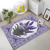 Vintage Lavender Rug, Floral Bedroom Carpet, Purple Lilac Flower Rug, Botanic Area Rug Flower Rug Kitchen Living Room, Chenille Washable Rug
