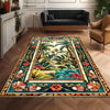 Tropical Area Rug, Forest Palm Trees Jungle Boho Floral Non Slip Carpet, Botanical Floor Decor Living Room Kitchen, Chenille Washable Rug