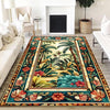 Tropical Area Rug, Forest Palm Trees Jungle Boho Floral Non Slip Carpet, Botanical Floor Decor Living Room Kitchen, Chenille Washable Rug