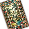 Tropical Area Rug, Forest Palm Trees Jungle Boho Floral Non Slip Carpet, Botanical Floor Decor Living Room Kitchen, Chenille Washable Rug