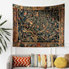 Antique Framed Large French Tapestry Wall Art Hanging, Vintage Dark Floral Cottagecore Decor, Vintage Wall Tapestries, lightweight tapestry