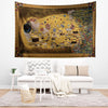 Gustav Klimt Wall Tapestry - The Kiss Love Art Decor, Masterpiece Fabric Wall Hanging, Romantic Valentines Day Gift