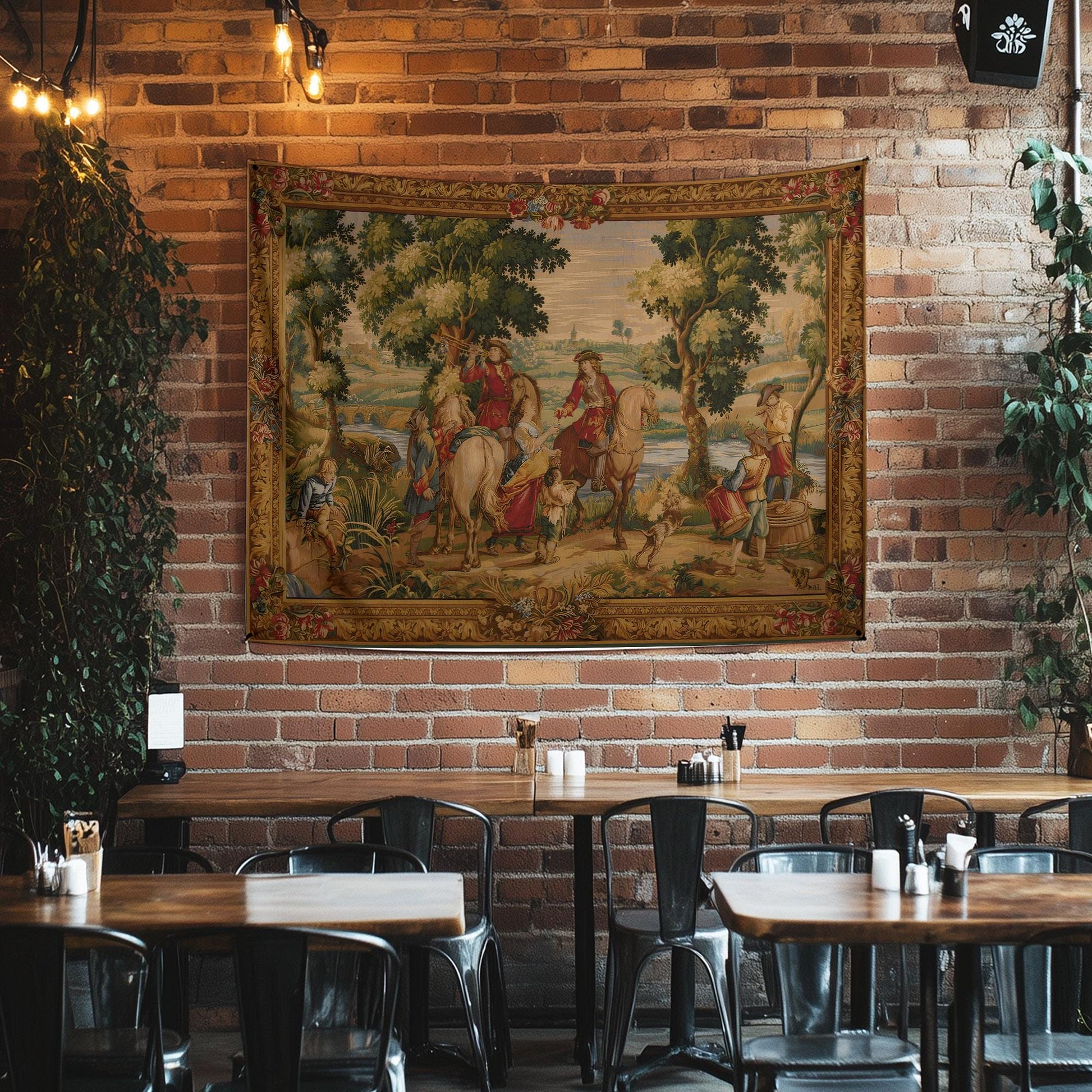 Vintage French Kings Pipers Wall Tapestry – Boho Bedroom & Living Room Decor, Detailed Artwork Textile, Unique Home Accent