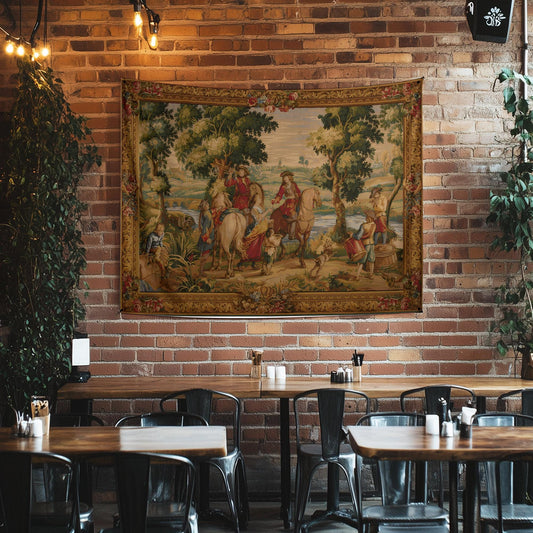 Vintage French Kings Pipers Wall Tapestry – Boho Bedroom & Living Room Decor, Detailed Artwork Textile, Unique Home Accent