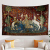 Lady and the Unicorn Sense of Taste Wall Tapestry, Medieval Art Decor, Vintage Style Hanging, Boho Bedroom, Living Room Textile Gift
