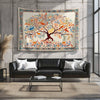 Colorful Tree of Life Tapestry Wall Hanging with Floral & Birds Design, Boho Home Decor, Nature-Inspired Art, Bedroom Living Room Accent