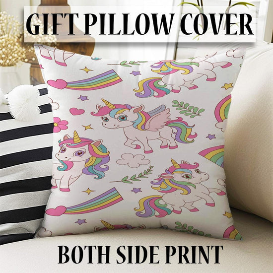 Pink Unicorn Kids Curtains with Pillowcase, Custom Sizes, Girls Bedroom Window Drapes, Magical Horse Themed Room Decor