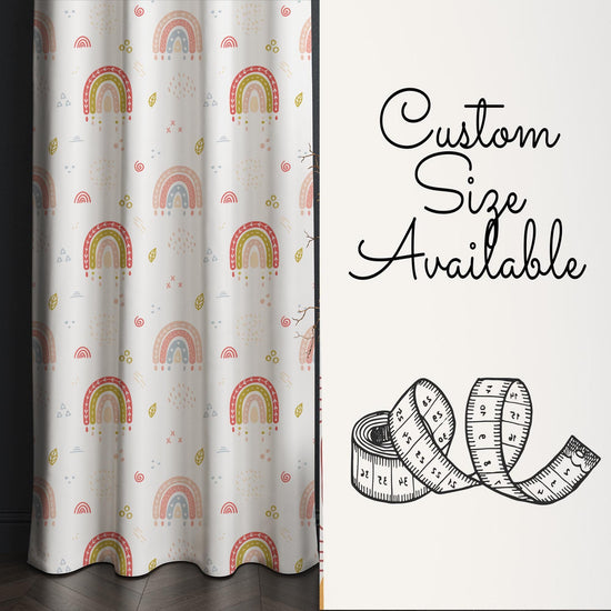 Boho Colorful Rainbow Nursery Curtains, Kids Room Window Drapes, Custom Size, Playful Bohemian Decor for Childrens Bedroom