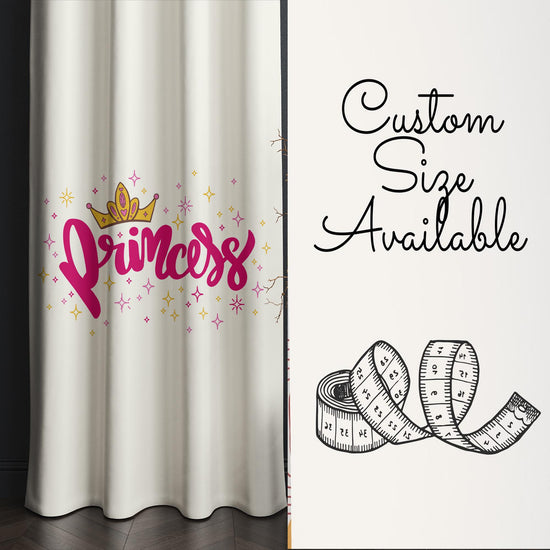 Pink Princess Kids Room Curtains, Custom Size Girls Window Drapes, Nursery Decor & Gift Pillow Case