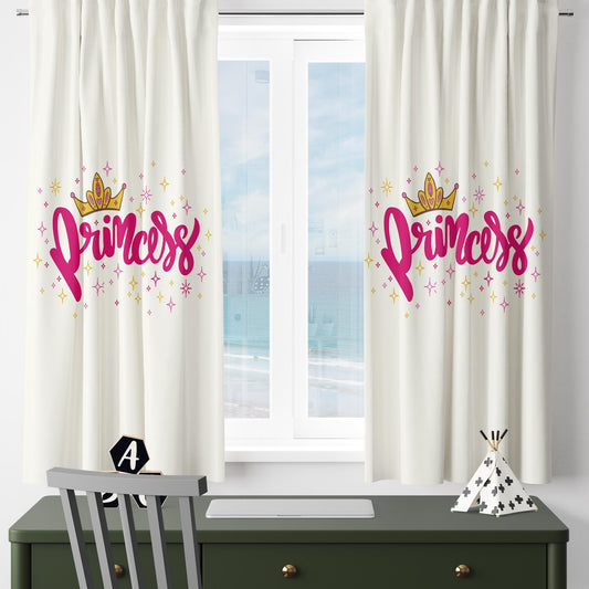 Pink Princess Kids Room Curtains, Custom Size Girls Window Drapes, Nursery Decor & Gift Pillow Case