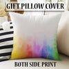 Rainbow Nursery Curtains for Girls Kids, Custom Size Window Drapes & Matching Gift Pillow Case, Colorful Watercolor Kids Room Decor