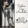 Space Astronaut Moon Curtain for Boys Room, Custom Size Window Drapes & Gift Pillow Cover, Kids Space Nursery Decor