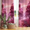 Pink Trees Forest Path Curtains for Girls Room, Floral Window Drapes, Custom Size Kids Nursery Decor & Gift Pillow Covers