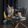 Baby Unicorn Curtains for Girls Room, Custom Size Window Drapes, Moon & Starry Night Decor, Kids Gift Pillow Cover, Nursery Window Treatment