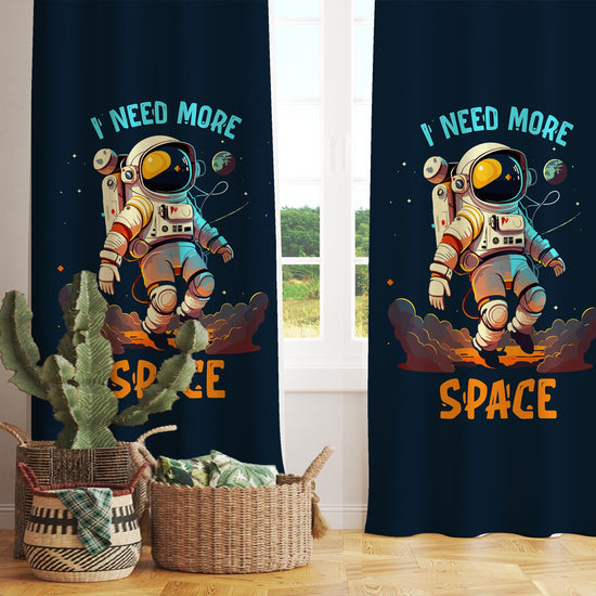 Astronaut Space Kids Nursery Curtains & Custom Size Drapes with Matching Pillow Covers – Gift for Children&#39;s Room Decor