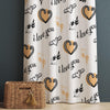 Love Hearts Kids Nursery Curtains & Custom Size Window Drapes with Gift Pillow Covers for Girls Room Decor