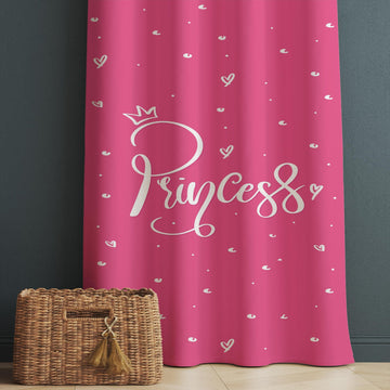 Pink White Princess Kids Nursery Curtains, Custom Size Drapes for Girls Room Decor, Gift Pillow Covers