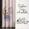 Girls Room Curtains Little Cute Princess on Yellow Moons Reading Books Kids Window Drapes Custom Size & Gift Pillow Covers