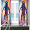 Colorful  Astronaut Space Nursery Kids Curtains & Nursery Window Drapes, Custom Size, Gift Pillow Covers for Toddler Room Decor