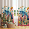 Dolphin Nursery Curtains, Under Sea Theme Kids Room Window Drapes, Custom Size, Girls Room Decor, Gift Pillow Covers