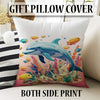 Dolphin Nursery Curtains, Under Sea Theme Kids Room Window Drapes, Custom Size, Girls Room Decor, Gift Pillow Covers