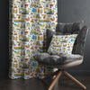 Kids Nursery Curtains Construction Equipment Theme Bulldozer Hammer Saw Window Drapes Custom Size Room Decor Gift Pillow Covers