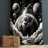 Black White Moon Stars Kids Nursery Curtains – Custom Size Window Drapes & Matching Pillow Covers, Space Room Decor Gift