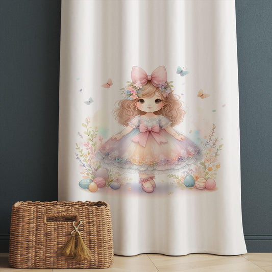 Cute Princess Girl Floral Kids Curtains & Pillow Covers, Custom Nursery Drapes, Room Decor for Girls ’ Bedroom Window Treatment