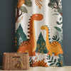 Dinosaur Kids Curtains & Gift Pillow Covers, Custom Dino Theme Nursery Drapes, Bedroom Window Treatment, Child Room Decor